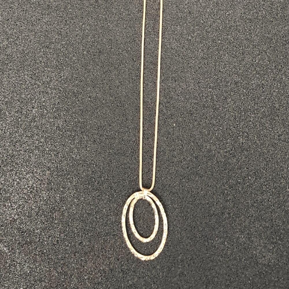 Gold Double Hoop Necklace